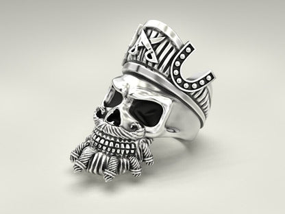 925 Sterling Silver Pirate Skull Ring US5~15 Vintage Biker Rider Gothic Ring