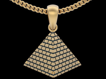 Vintage Egyptian Pyramid Brass Pendant Pyramid Necklace Charm History Inspired