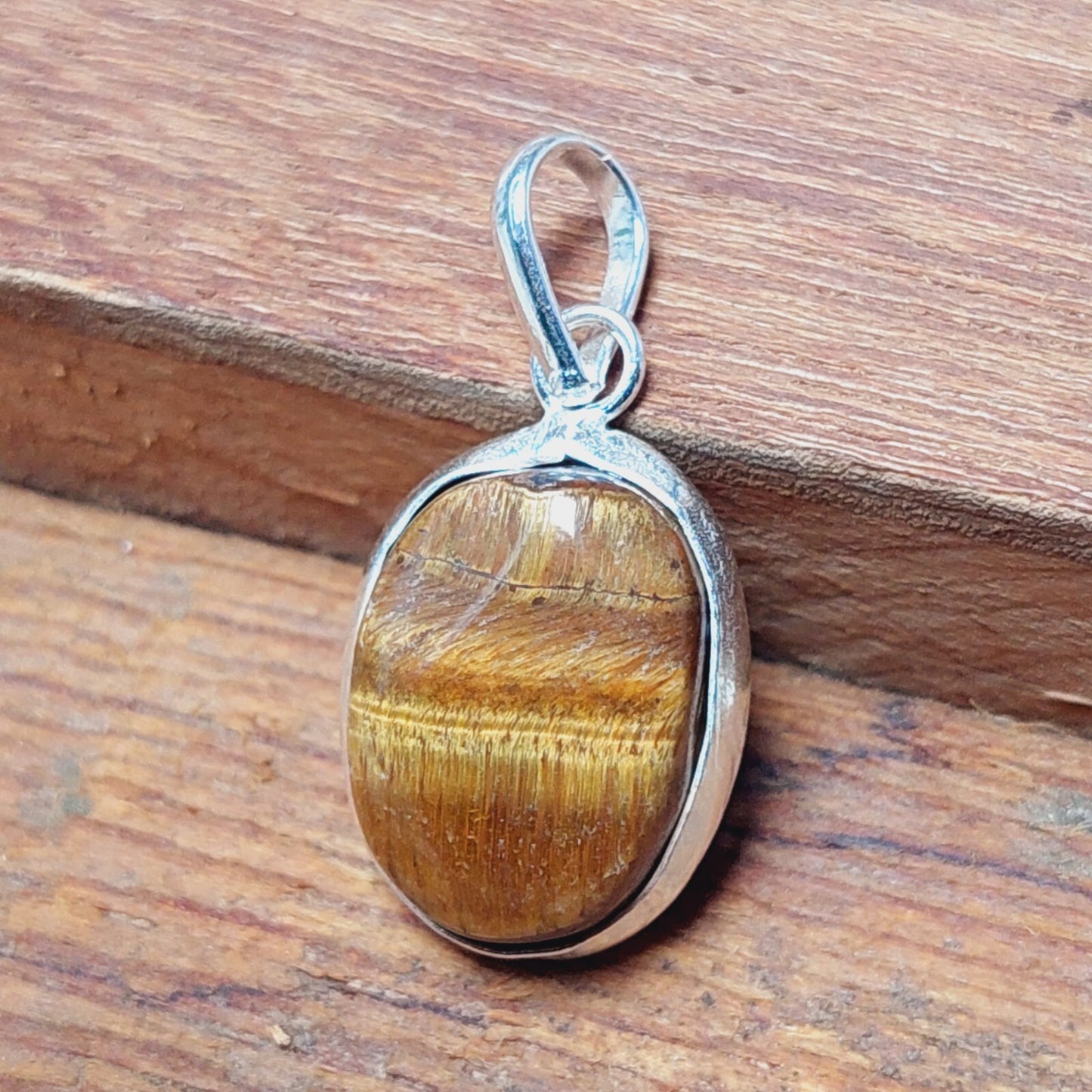 Oval Tiger Eye Pendant Necklace 925 Sterling Silver Necklaces Birthday Gift