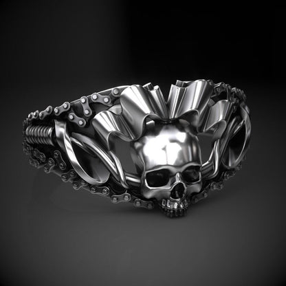 Motorcycle Club Skull Gothic Punisher Biker Ring US7-15 Harley Men Rider Ring