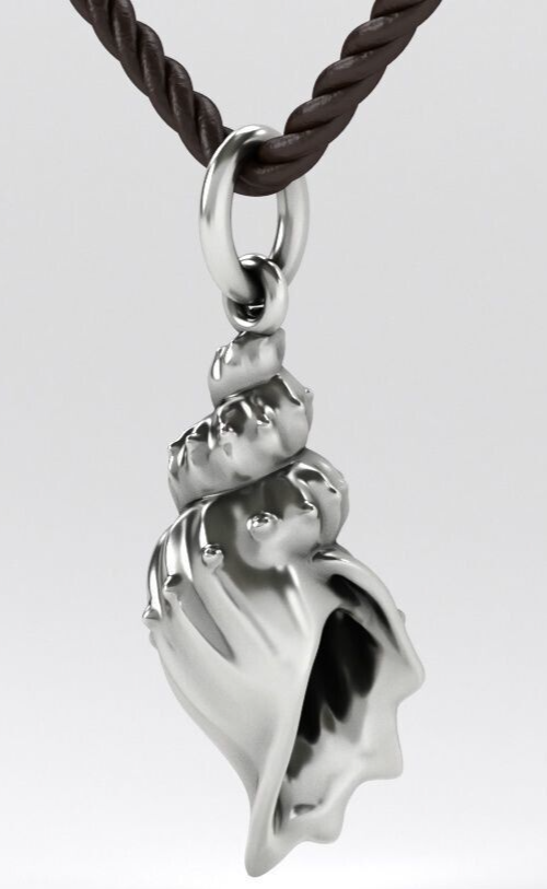 Men Silver Beach Surfing Seashell Pendant Necklace Silver Charm Shell Pendant