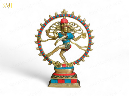 Brass Nataraja Statue Nataraj Dancing Shiva Idol Divine Brass Showpiece Gift