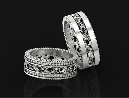925 Silver CZ Curved Wedding Band Ring Elegant Stackable Women Men Ring US5-15