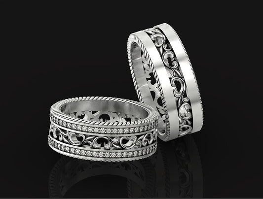 925 Silver CZ Curved Wedding Band Ring Elegant Stackable Women Men Ring US5-15