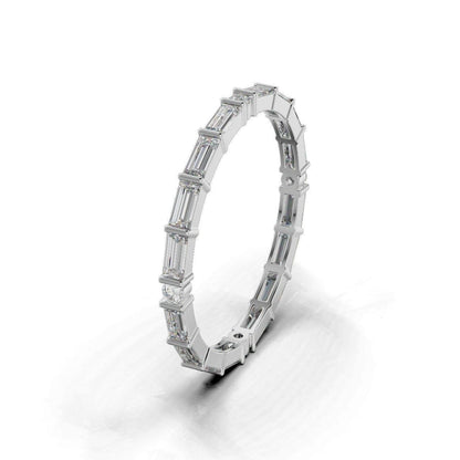 Baguette Moissanite Eternity Band Silver Baguette Wedding Gift Women Ring US5~15