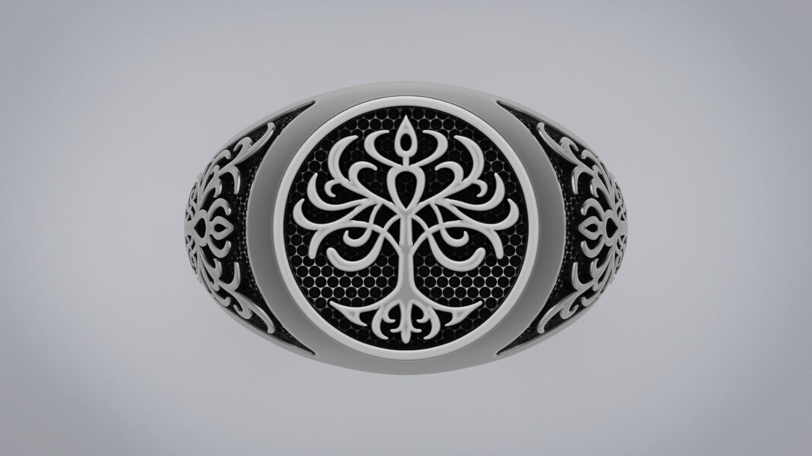 Tree of Life 925 Sterling Silver Turkish Handmade Statement Ring Men Size 7-15