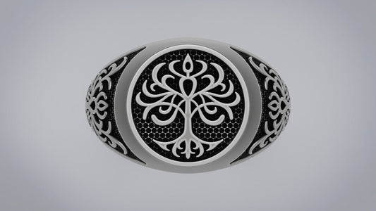 Tree of Life 925 Sterling Silver Turkish Handmade Statement Ring Men Size 7-15