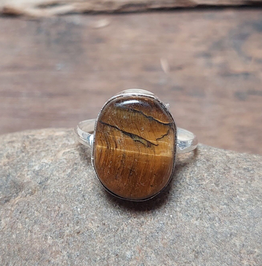 Tiger Eye Gemstone Ring 925 Silver Handmade Ring Gift Women Jewelry Ring US5~15
