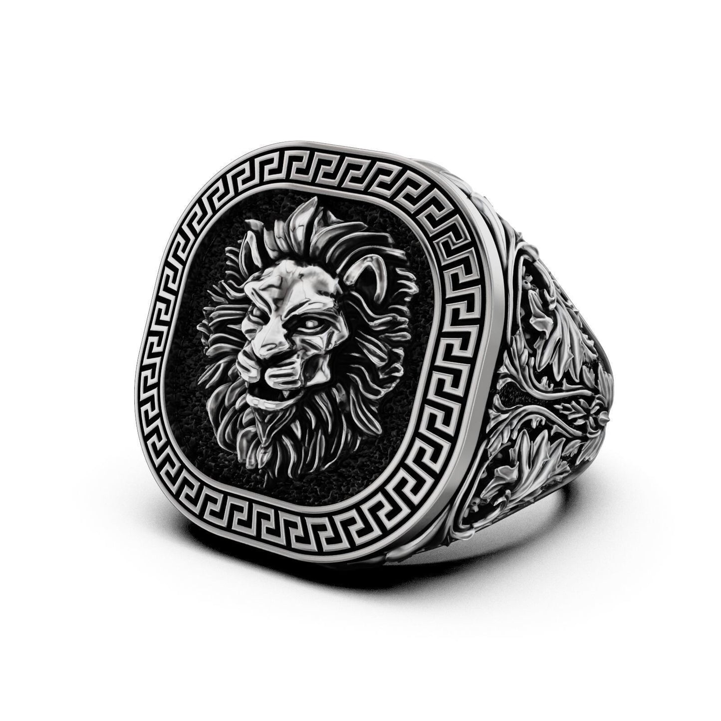 Lion Head 925 Sterling Silver Ring Handmade Men’s Animal Ring Jewelry US5~15