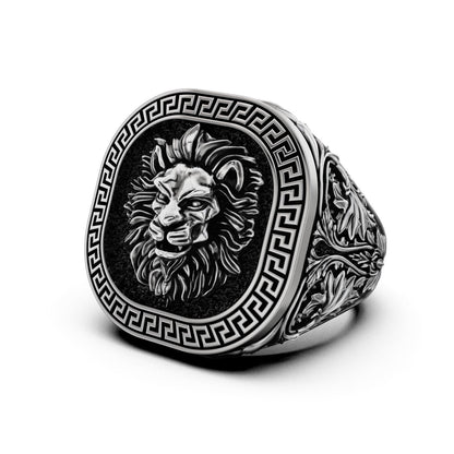 Lion Head 925 Sterling Silver Ring Handmade Men’s Animal Ring Jewelry US5~15