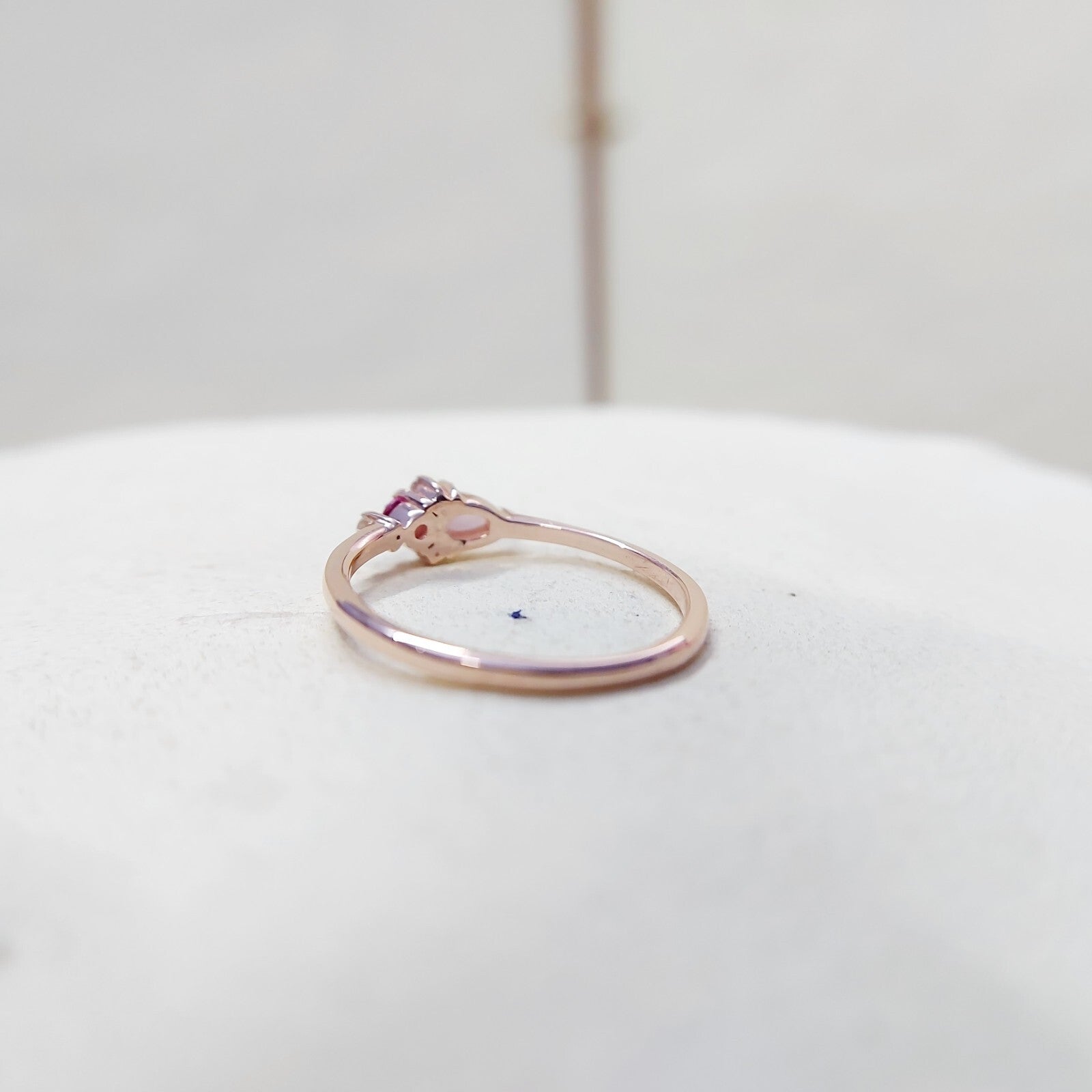 Pear Cut Opal and Pink Tourmaline Ring Gemstone Engagement Silver Ring Us5~ 15