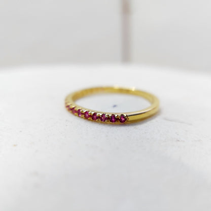 Ruby Stacking Ring Full Eternity Band Birthstone Anniversary Women Ring Us5~ 15