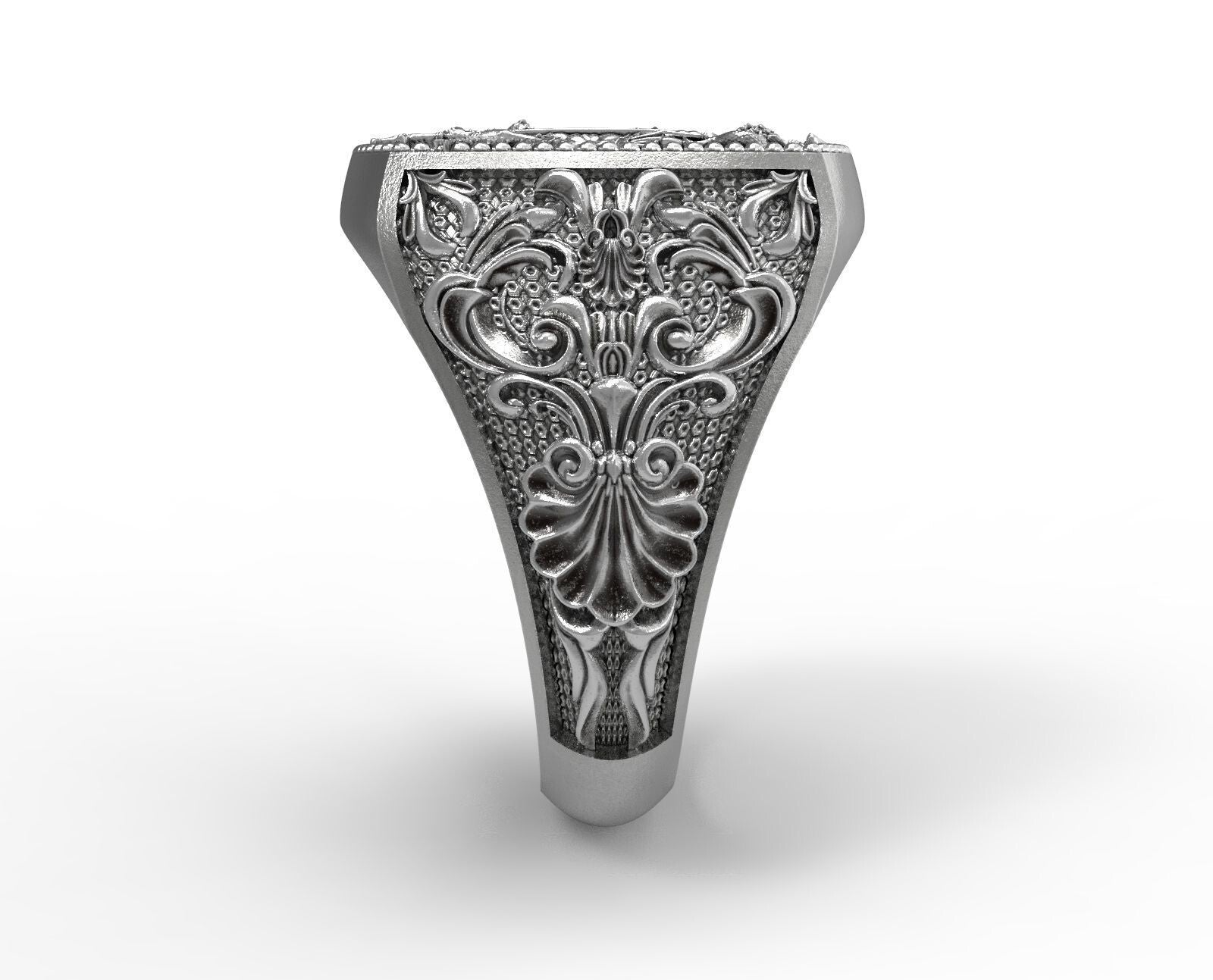 925 Sterling Silver Catholic St Michael Archangel Ring Michael Archangel Us7~ 15