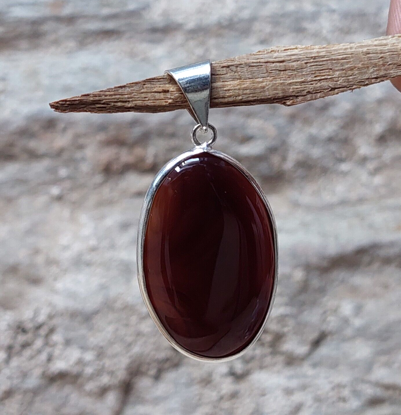 Unique Brown Agate 925 Sterling Silver Gemstone Pendant Jewelry Girls Pendant