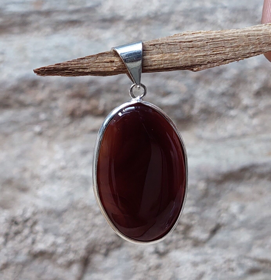 Unique Brown Agate 925 Sterling Silver Gemstone Pendant Jewelry Girls Pendant