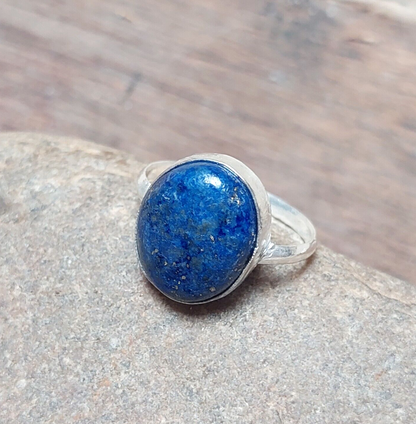 Oval Blue Lapis Lazuli 925 Sterling Silver Ring,Handmade Rings Gift For Him/Her