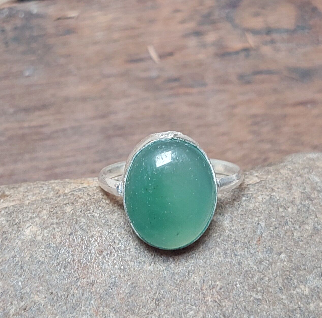 Oval Green Slice Agate Ring,925 Sterling Silver Agate Jewelry,Women's Ring