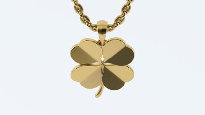 Lucky Clover Brass Pendant Four Leaf Brass Necklace Shamrock Charm Gift For wife