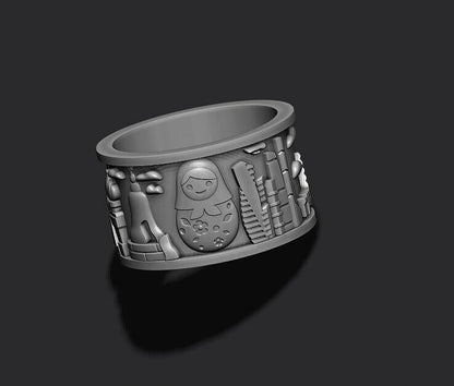 925 Silver Russia Jerusalem Cityscape Band Ring US5~15 Travel Souvenir Men Ring