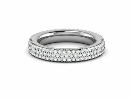 925 Silver CZ Eternity Wedding Band Ring Curved Skinny Style Women Men US5-15