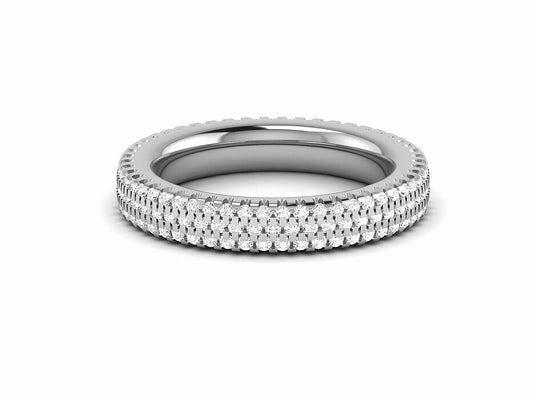 925 Silver CZ Eternity Wedding Band Ring Curved Skinny Style Women Men US5-15