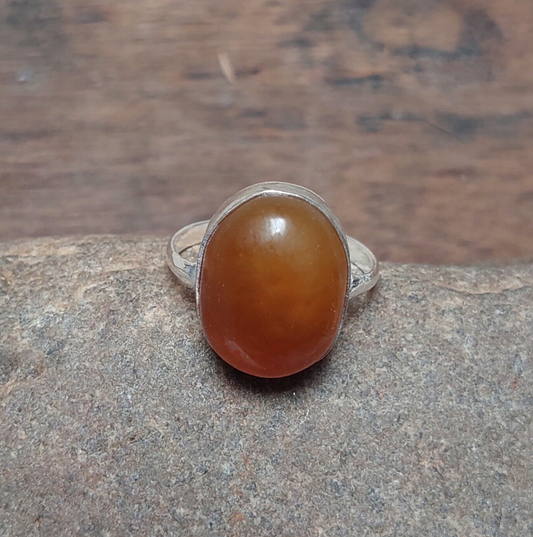 Brown Botswana Agate Vintage Ring,925 Sterling Silver Unique Jewelry For Women