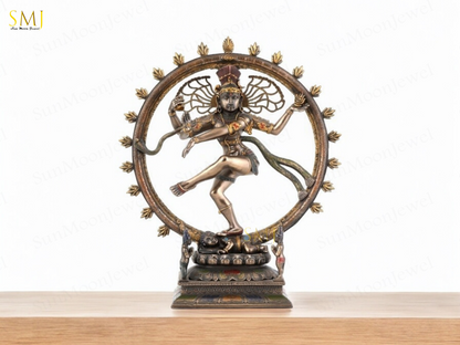 Copper Finish Nataraj Statue Copper Finish Divine Dancing Shiva Showpiece Gift