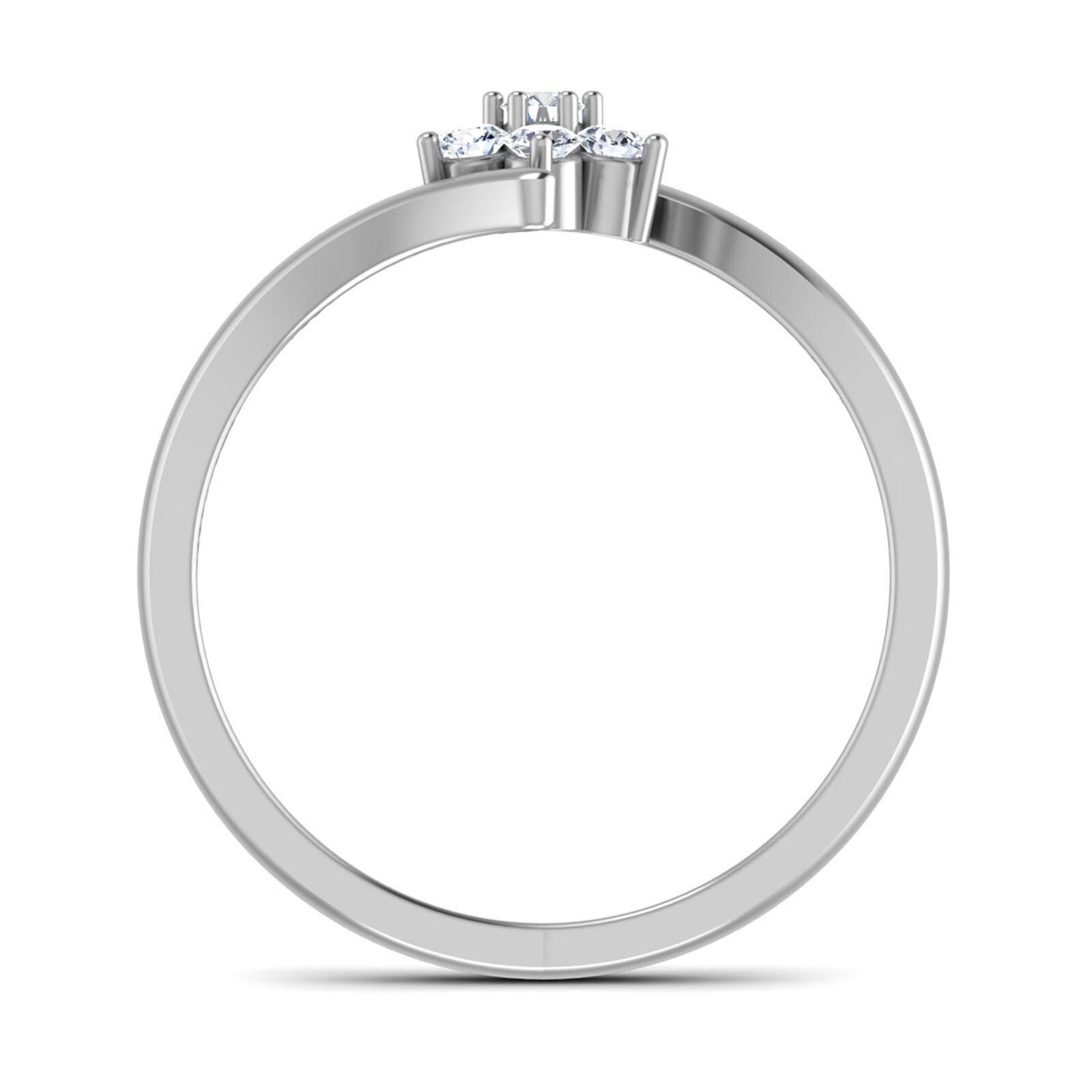 Bypass Moissanite Silver Engagement Wedding Ring Diamond Ring For Women US5~15