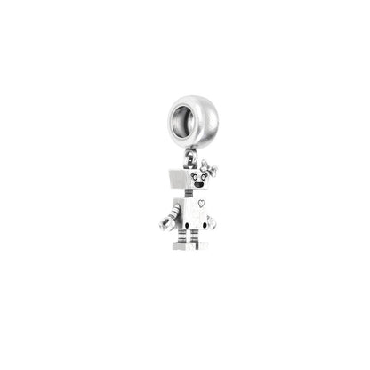 925 Sterling Silver Robot Pendant Necklace Robot Charm Handmade Jewelry Women