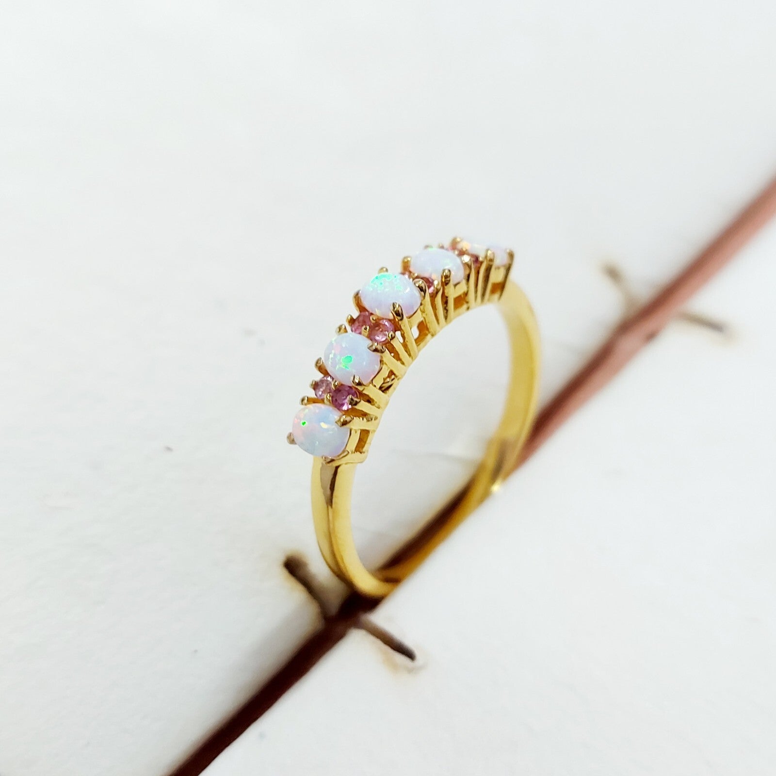 Oval Opal Natural Ruby Halo Engagement Women Ring 925 Silver Pretty Ring US5 ~15