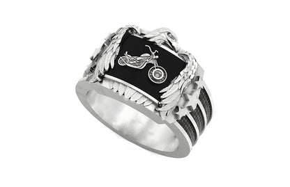 925 Silver Eagle Biker Ring Gothic Punk Signet Ring US5~15 Vintage Style Ring