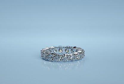 925 Silver CZ Round Eternity Bridal Wedding Band Skinny Ring Women Gift US5-15