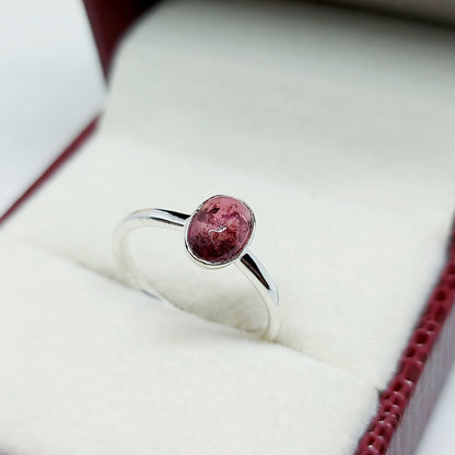 Pink Tourmaline Ring Oval Cut Handmade 925 Silver Gift Ring US5~15 Elegant Look