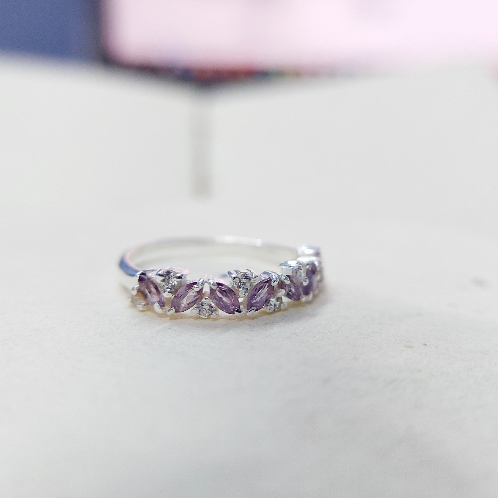 Tanzanite Marquise Target Art Ring 925 Silver Solitaire Accents Gift Band US5-15