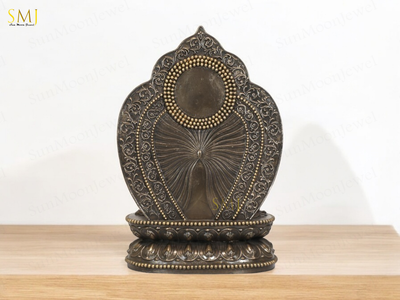 Copper Finish Buddha Statue Buddha Amitabha Figurine for Home & Temple Decor