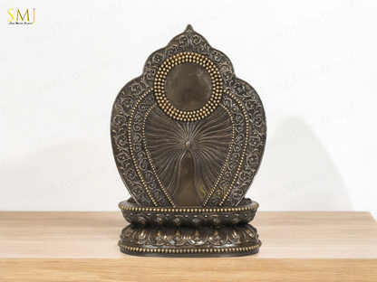 Copper Finish Buddha Statue Buddha Amitabha Figurine for Home & Temple Decor