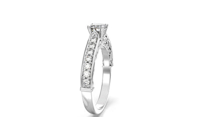 Snowflake Moissanite Halo Engagement Ring Vintage Dainty Engagement Band US5~15