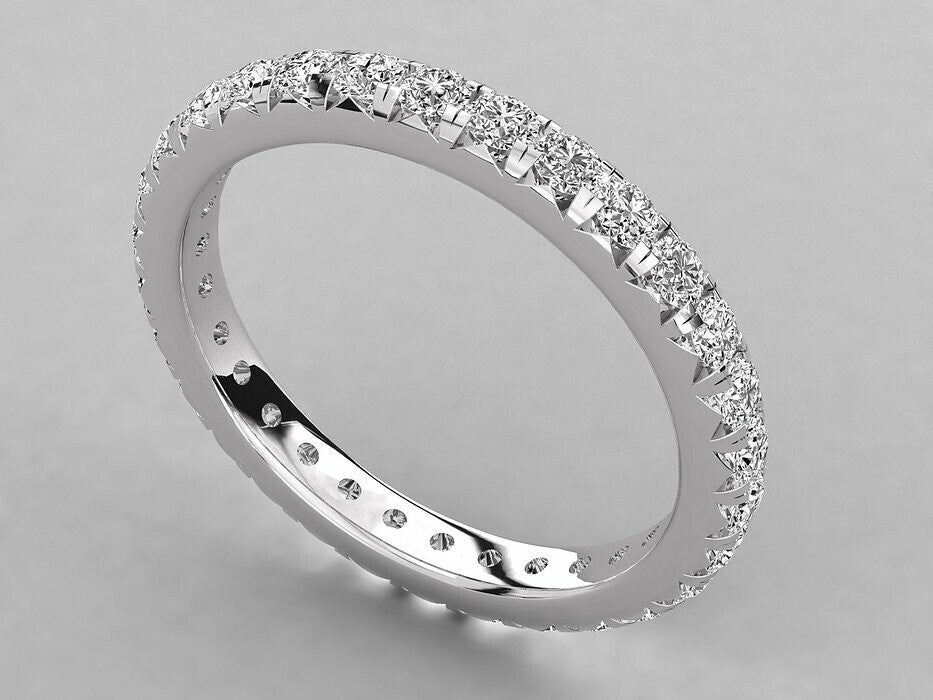 925 Sterling Silver Eternity Wedding Ring CZ Diamond Curved Band Ring Men US5~15