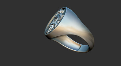 925 Sterling Silver Saint Expeditious Ring US5~15 Saint Benedict Santos Ring