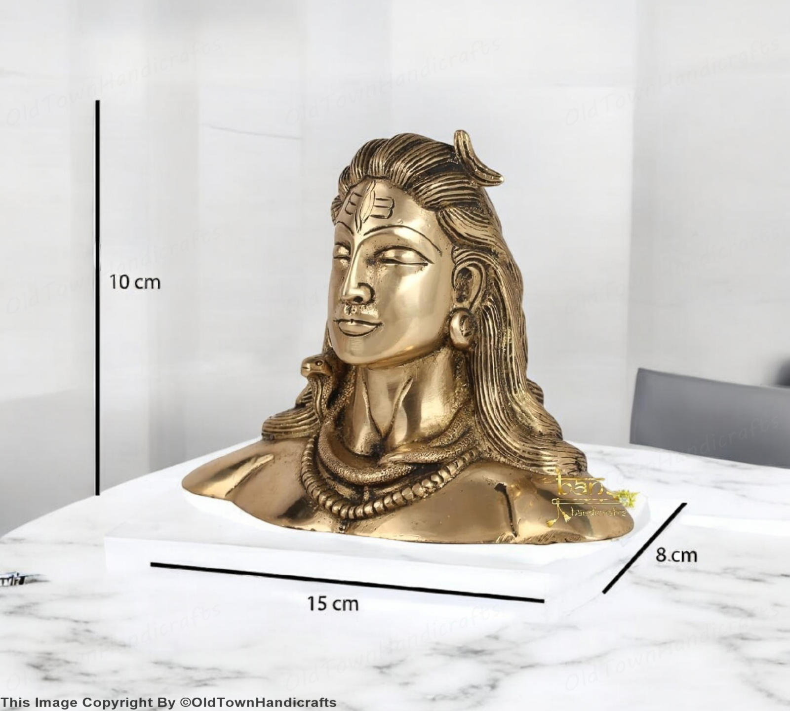 Brass Adiyogi Shiva Statue Lord Shiva Idol for Home Decor Shiva Statue Gift  4"
