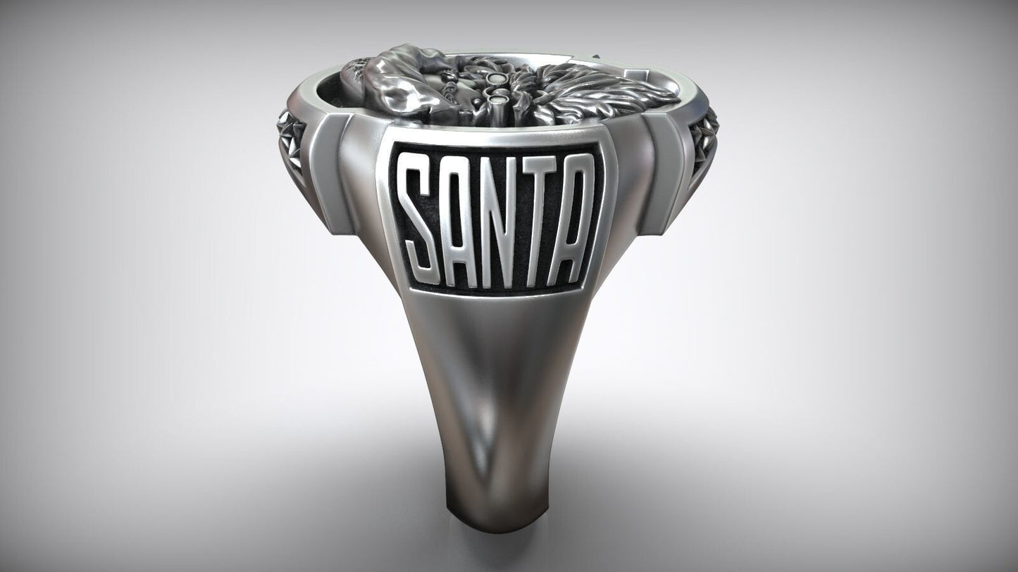 925 Sterling Silver Santa Claus Saint Nicholas Believe Ring Santa Ring US5 ~15