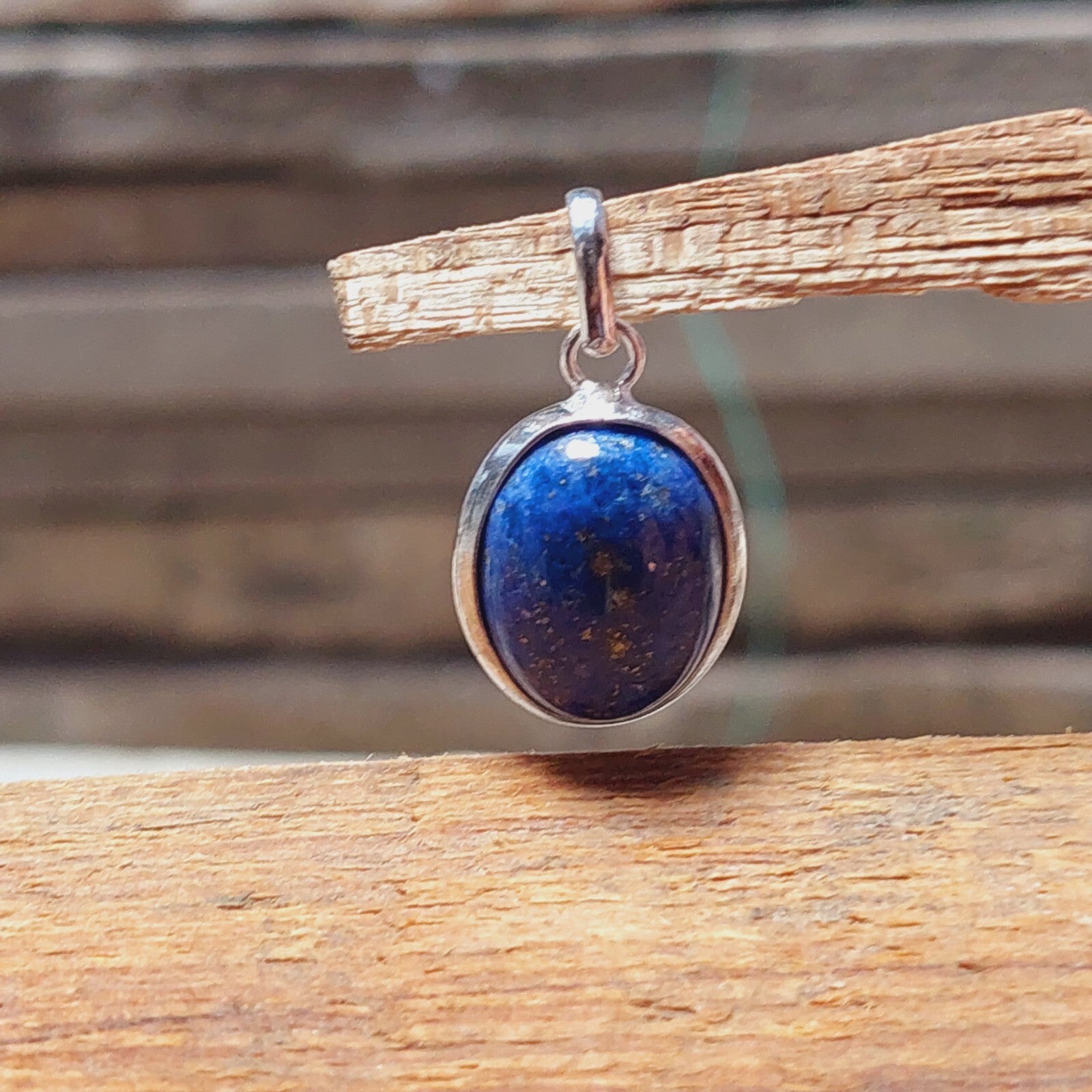 925 Sterling Silver Ovel Blue Lapis Lazuli Pendant,Women Pedant Gift For Her