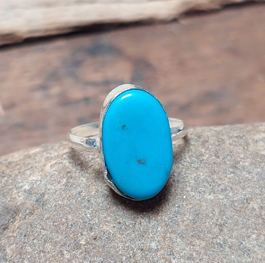 Sleeping Beauty Turquoise Ring 925 Silver Handmade Gemstone Jewelry Ring US5~15