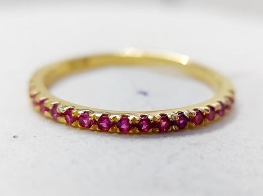 Ruby Stacking Ring Full Eternity Band Birthstone Anniversary Women Ring Us5~ 15