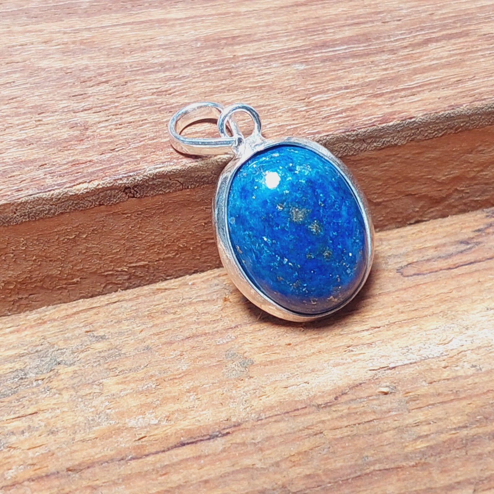 925 Sterling Silver Ovel Blue Lapis Lazuli Pendant,Women Pedant Gift For Her
