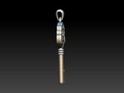 Silver Heart Key Pendant Necklace Gift for Her Handmade Key Jewelry Women Men