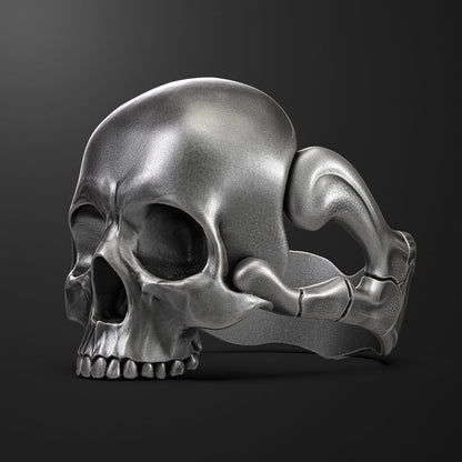 Silver Retro Men Skull Punk Biker Ring Wedding Skull Bone Skeleton Ring Us5~15