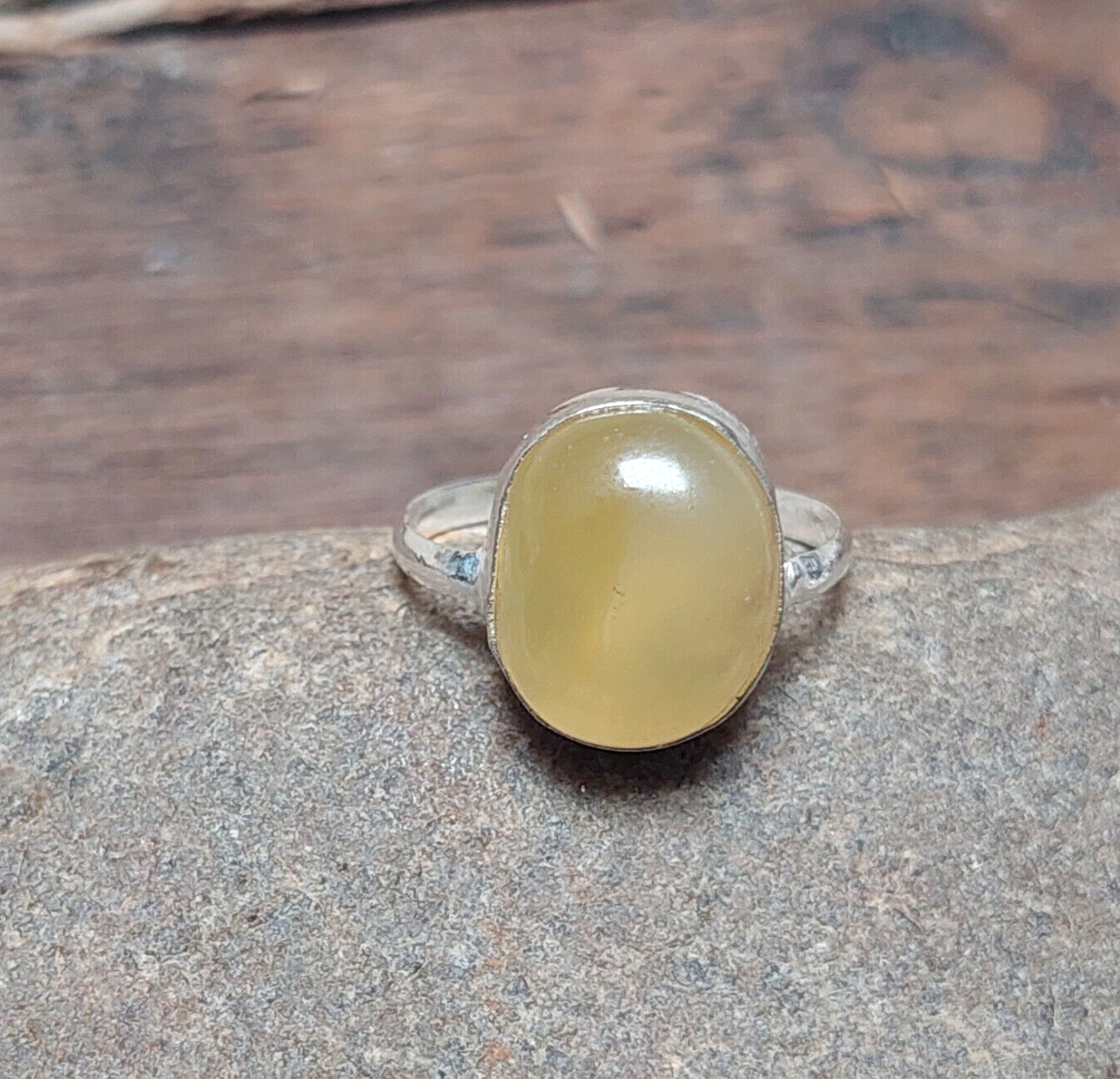 Natural Yellow Agate Ring,Bohemian Ring,925 Sterling Silver Ring,Vintage Ring