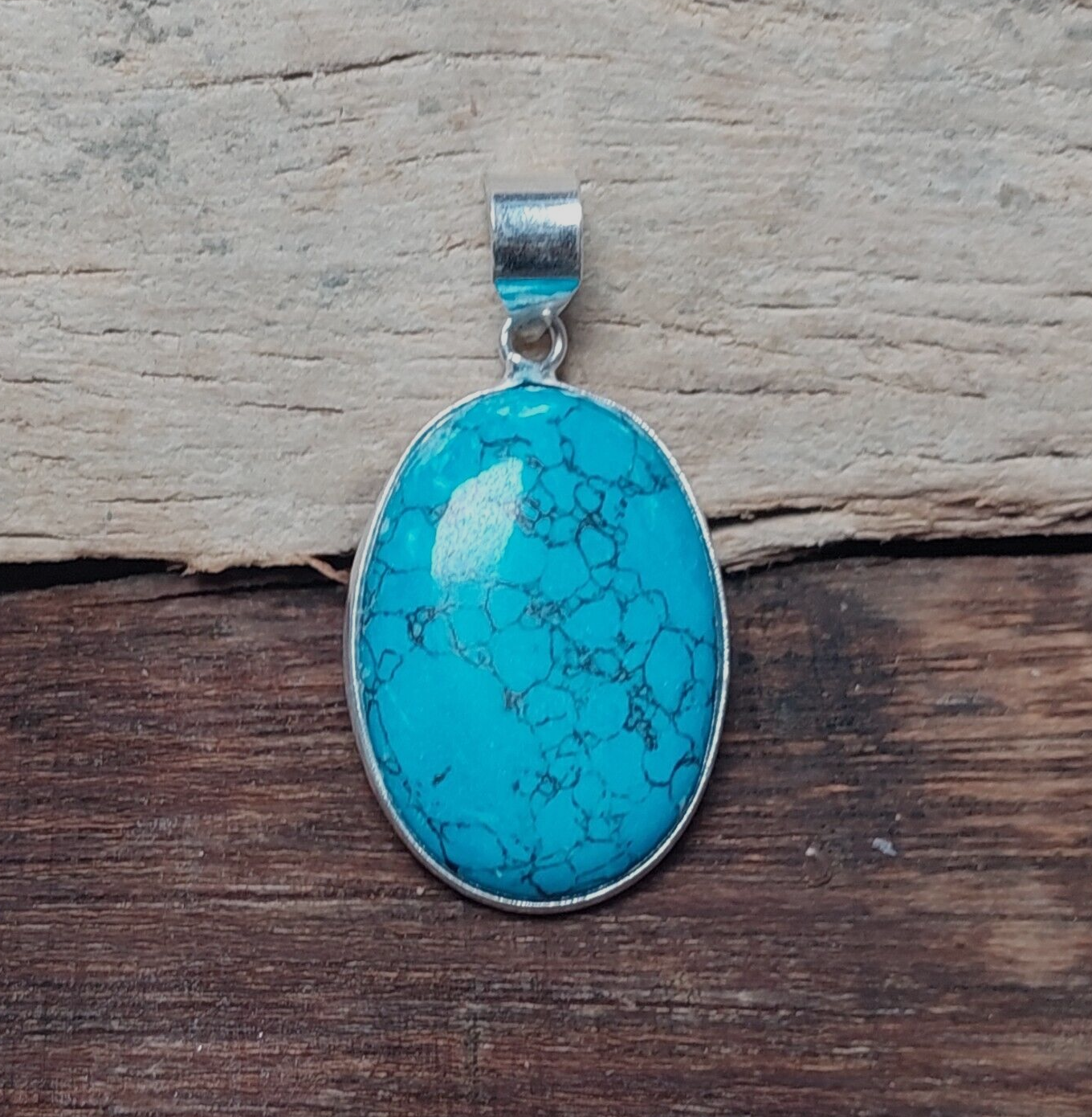 Sterling Silver Turquoise Gemstone Pendant Necklace,Women Pendant,Gift For Her