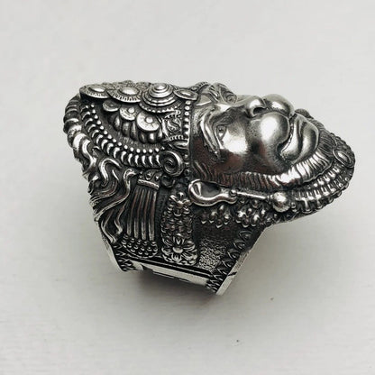 925 Sterling Silver Divine Hanuman Ring Monkey God Protector Hindu God US5~15